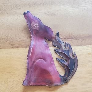Hand Crafted Metal Magnet - Coyote